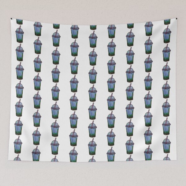 Item preview, Abstract Blue Boba Tea Illustration designed and sold by ZaraRoza.