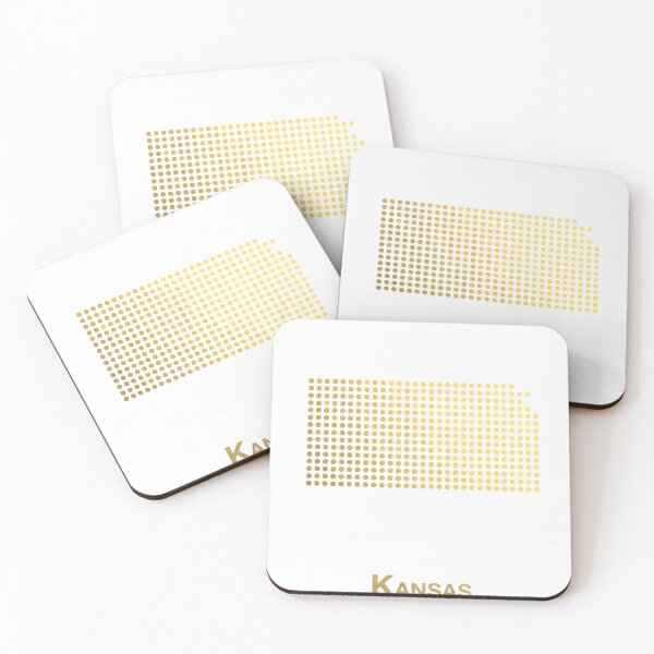 Item preview, Kansas gold dotted map designed and sold by captaingursel.