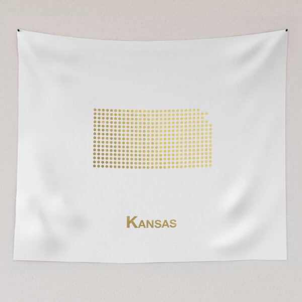 Item preview, Kansas gold dotted map designed and sold by captaingursel.