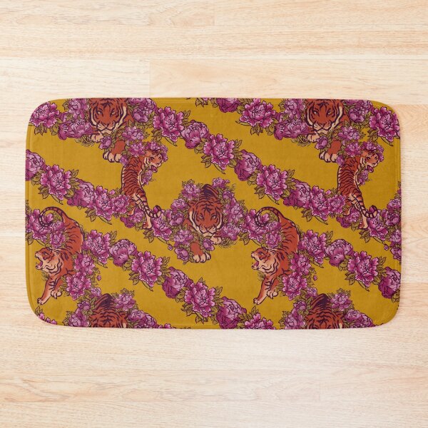 Item preview, Sophisticated pattern with tiger on chartreuse designed and sold by ArtInPi.