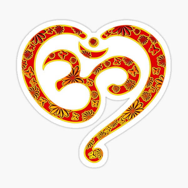 Yoga Heart OM Symbol Love Spirituality Buddhism' Sticker