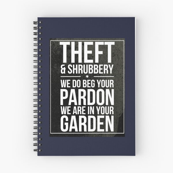 Item preview, Theft and Shrubbery Subway style chant (white text on black) designed and sold by Dpe1974.