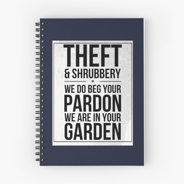 Item preview, Theft and Shrubbery Subway style chant (black text on white) designed and sold by Dpe1974.