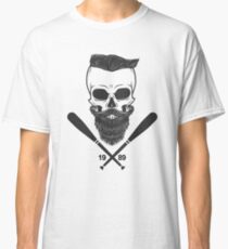 Bearded Skull - Totenkopf, Bart, Hipster, Baseball Classic T-Shirt