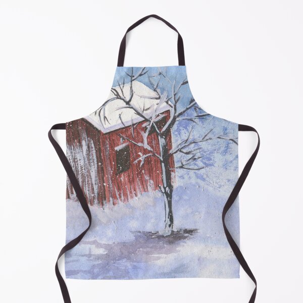 Item preview, Snowy Red Barn Painting Design designed and sold by galleasstudio.