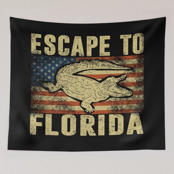 Item preview,  Escape To Florida Funny Vintage Ron DeSantis Sarcasm Retro US Flag designed and sold by GraphifyArt.