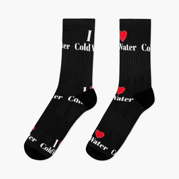 Item preview, I Love Cold Water - Red Heart - White Text - Wild Swimming Tees designed and sold by WildSwimming.
