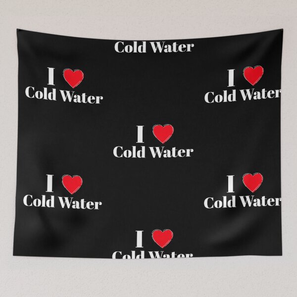 Item preview, I Love Cold Water - Red Heart - White Text - Wild Swimming Tees designed and sold by WildSwimming.
