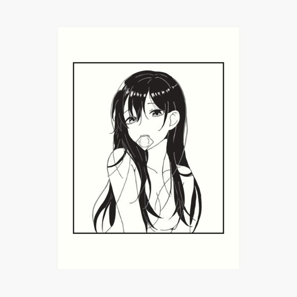 Horny Anime Girl Art Print For Sale By Blackboxanime Redbubble