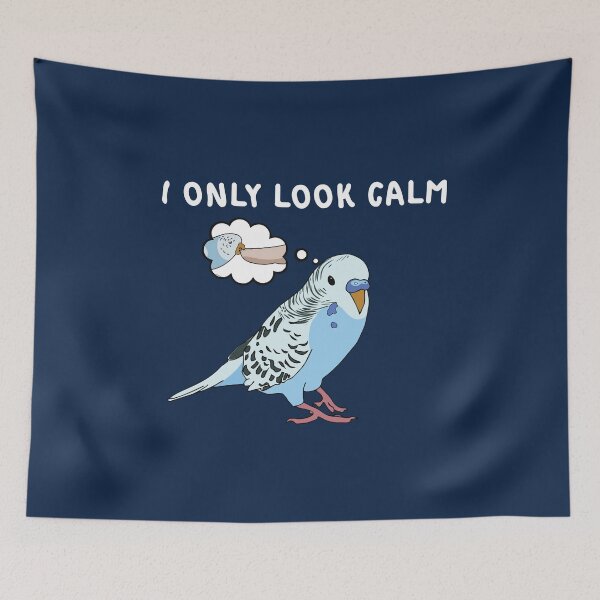 Item preview, Parakeet Bird Biting Finger Funny I Only Look Calm designed and sold by alenaz.