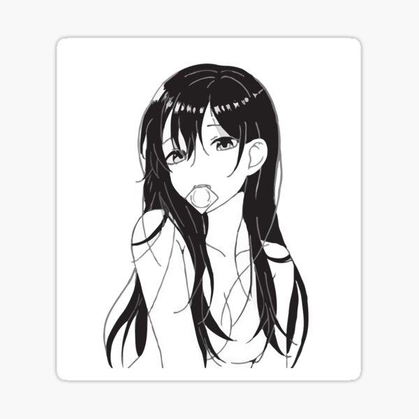 Horny Anime Girl Sticker For Sale By Blackboxanime Redbubble