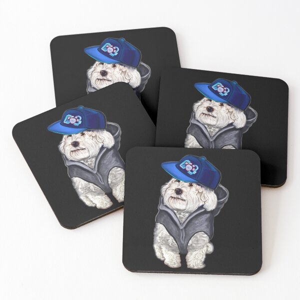 Item preview, Cavalier king charles spaniel dog in fancy dress hoodie and baseball cap,  white Cavapoo dog designed and sold by Artonmytee.
