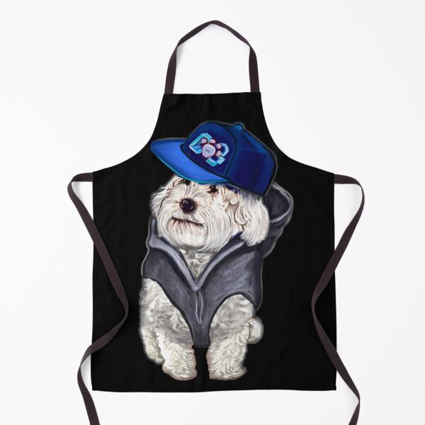 Item preview, Cavalier king charles spaniel dog in fancy dress hoodie and baseball cap, white Cavapoo dog designed and sold by Artonmytee.