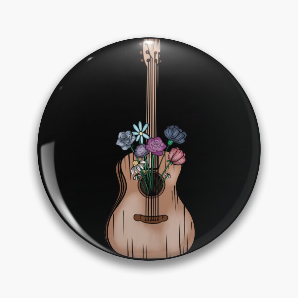 Item preview, Guitarra floral rústica dibujada a mano designed and sold by Pain To Puissant.
