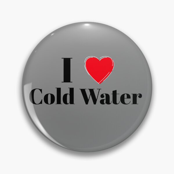 Item preview, I Love Cold Water - Red Heart - Black Text - Wild Swimming Tees designed and sold by WildSwimming.