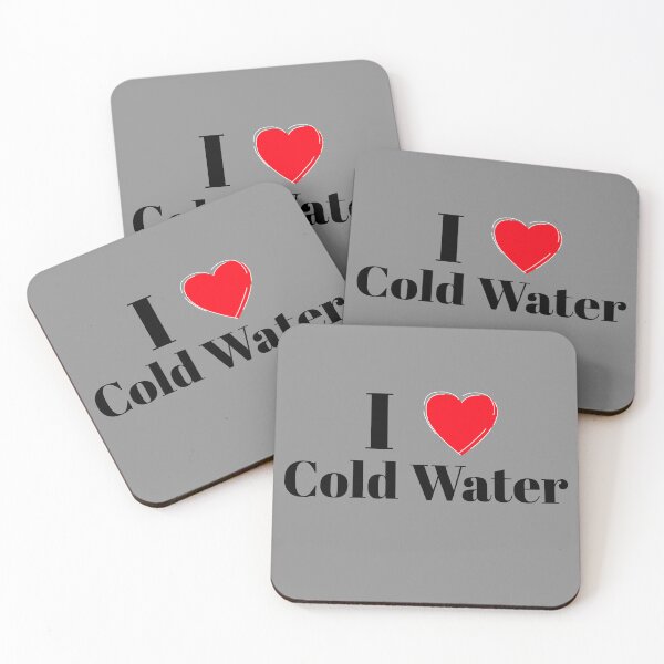 Item preview, I Love Cold Water - Red Heart - Black Text - Wild Swimming Tees designed and sold by WildSwimming.