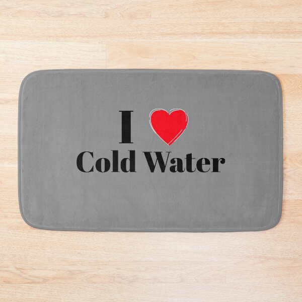 Item preview, I Love Cold Water - Red Heart - Black Text - Wild Swimming Tees designed and sold by WildSwimming.
