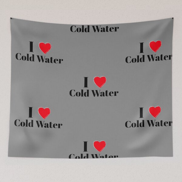 Item preview, I Love Cold Water - Red Heart - Black Text - Wild Swimming Tees designed and sold by WildSwimming.
