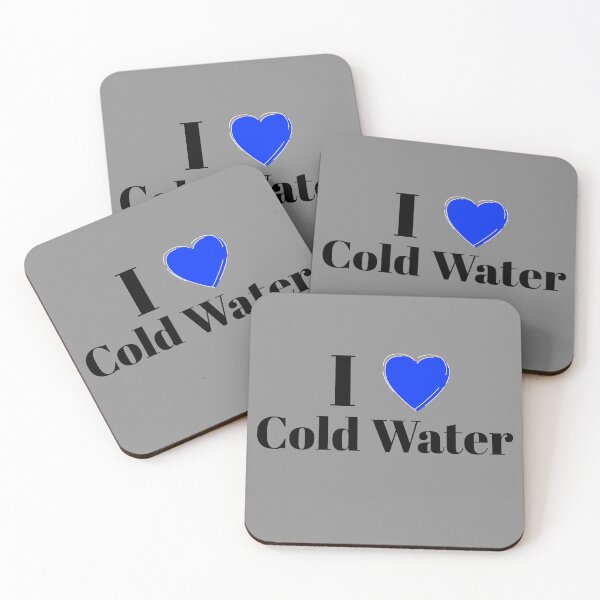 Item preview, I Love Cold Water - Blue Heart - Black Text - Wild Swimming Tees designed and sold by WildSwimming.