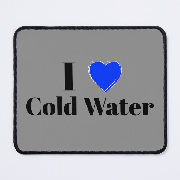 Item preview, I Love Cold Water - Blue Heart - Black Text - Wild Swimming Tees designed and sold by WildSwimming.