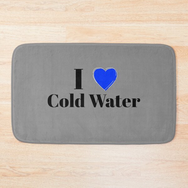 Item preview, I Love Cold Water - Blue Heart - Black Text - Wild Swimming Tees designed and sold by WildSwimming.