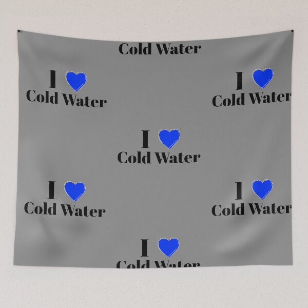 Item preview, I Love Cold Water - Blue Heart - Black Text - Wild Swimming Tees designed and sold by WildSwimming.