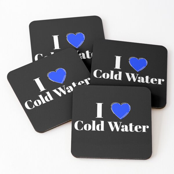 Item preview, I Love Cold Water - Blue Heart - White Text - Wild Swimming Tees designed and sold by WildSwimming.
