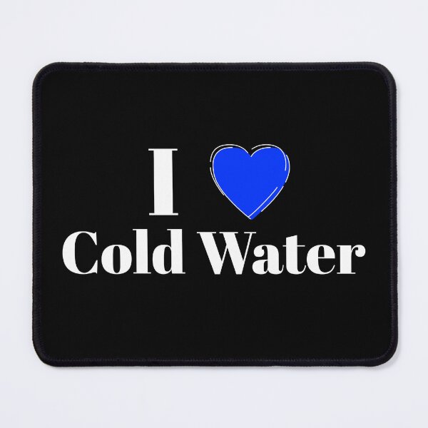 Item preview, I Love Cold Water - Blue Heart - White Text - Wild Swimming Tees designed and sold by WildSwimming.