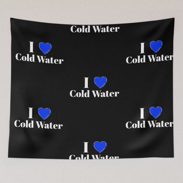 Item preview, I Love Cold Water - Blue Heart - White Text - Wild Swimming Tees designed and sold by WildSwimming.