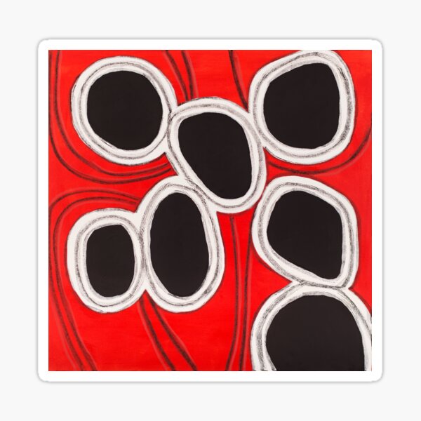 Red Black Blobs Sticker