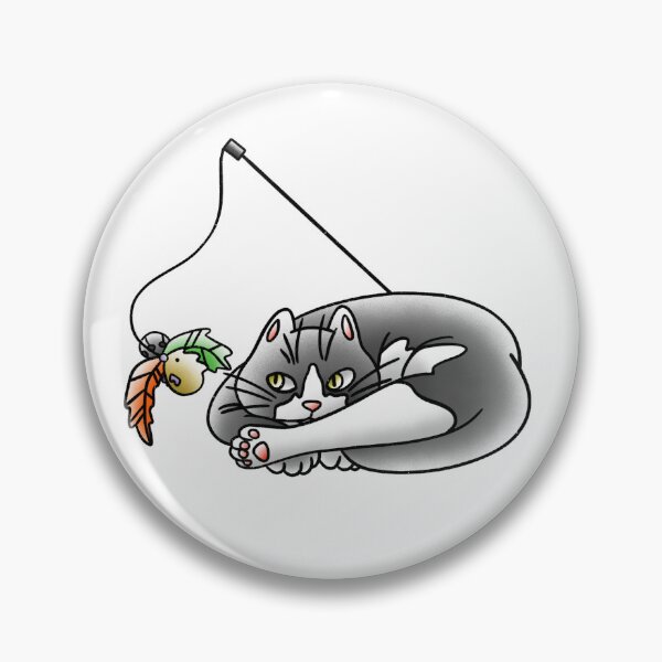Item preview, Cat With Bird-On-String designed and sold by LadybugDraws.