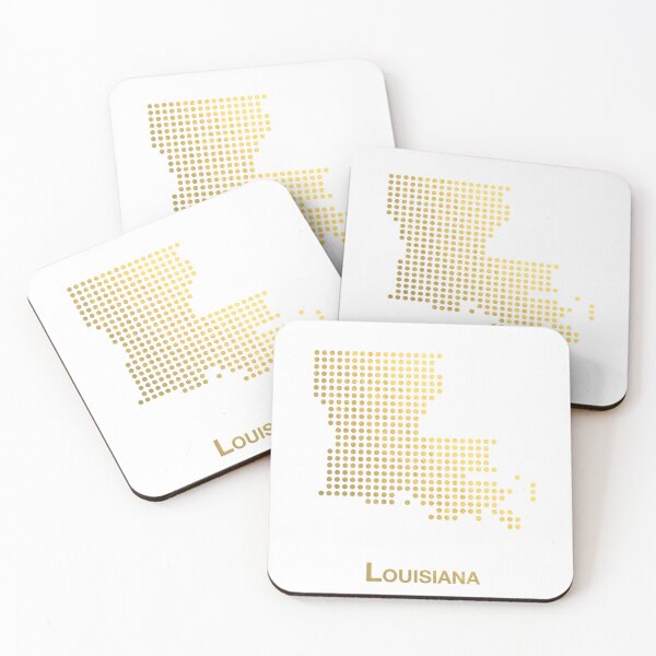 Item preview, Louisiana gold dotted map designed and sold by captaingursel.
