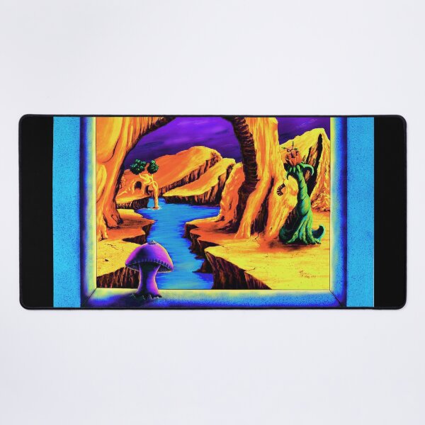 Item preview, Trippy Psychedelic Hippie Stoner Fantasy Dinosaur Mushroom Surrealism  designed and sold by Vincent Monaco.