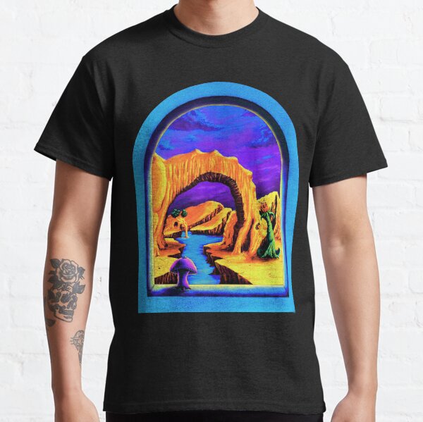 Psychedelic Surrealism Trippy Art - TRIASSIC POND - by Vincent Monaco Classic T-Shirt