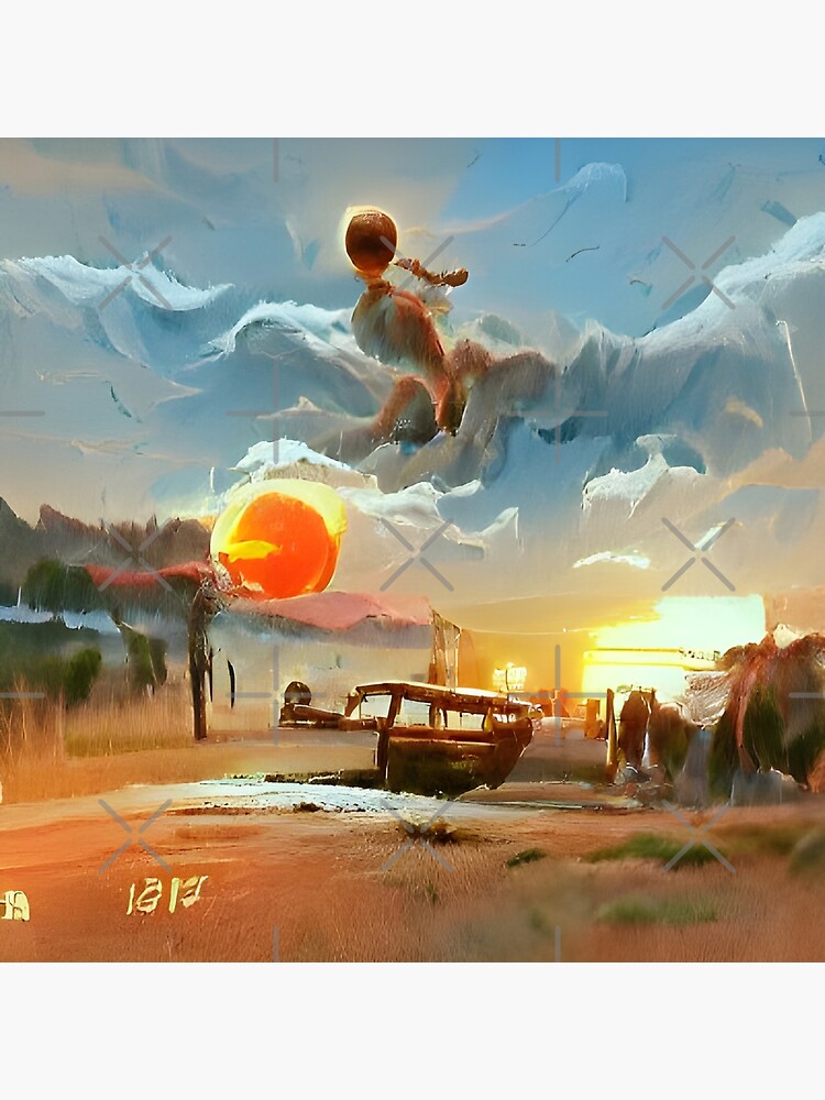 AI Generated Art, Vintage Sunset Child's Drawing  Poster for Sale by  AC Chidiac