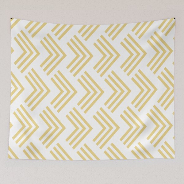Aperçu de l'œuvre Yellow and White Chevron Arrow Pattern Pairs DE 2022 Popular Color Gatsby Glitter DET496 créée et vendue par ColorOfTheYears.