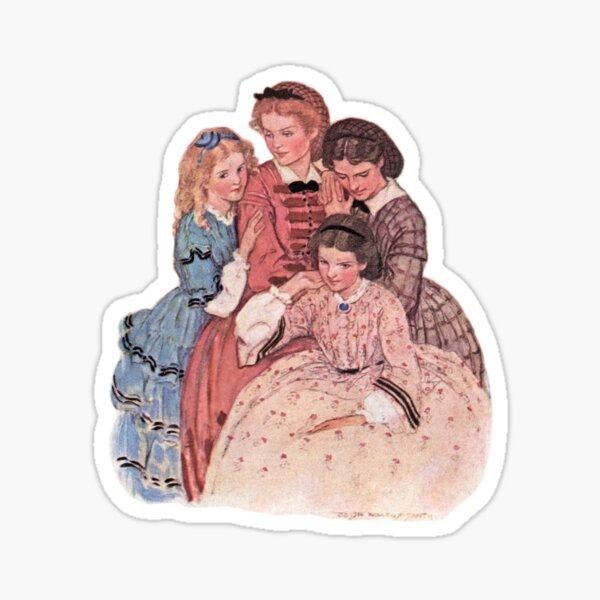Vista previa del artículo con la obra «Jessie Willcox Smith - Mujercitas - Meg, Jo, Beth y Amy», diseñado y vendido por vintage-art.