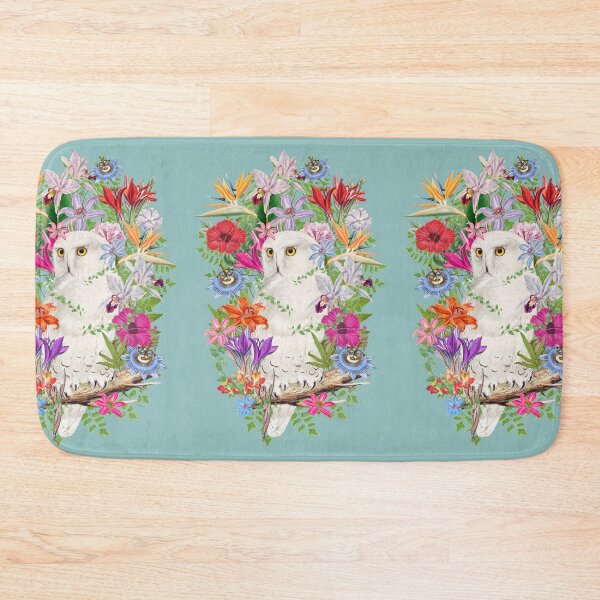 Item preview, Snowy Owl In The Tropics And Beautiful Decorative Vintage Tropical Flowers designed and sold by TrulyEpoque.
