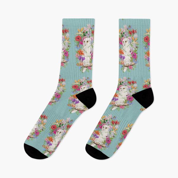 Item preview, Snowy Owl In The Tropics And Beautiful Decorative Vintage Tropical Flowers designed and sold by TrulyEpoque.