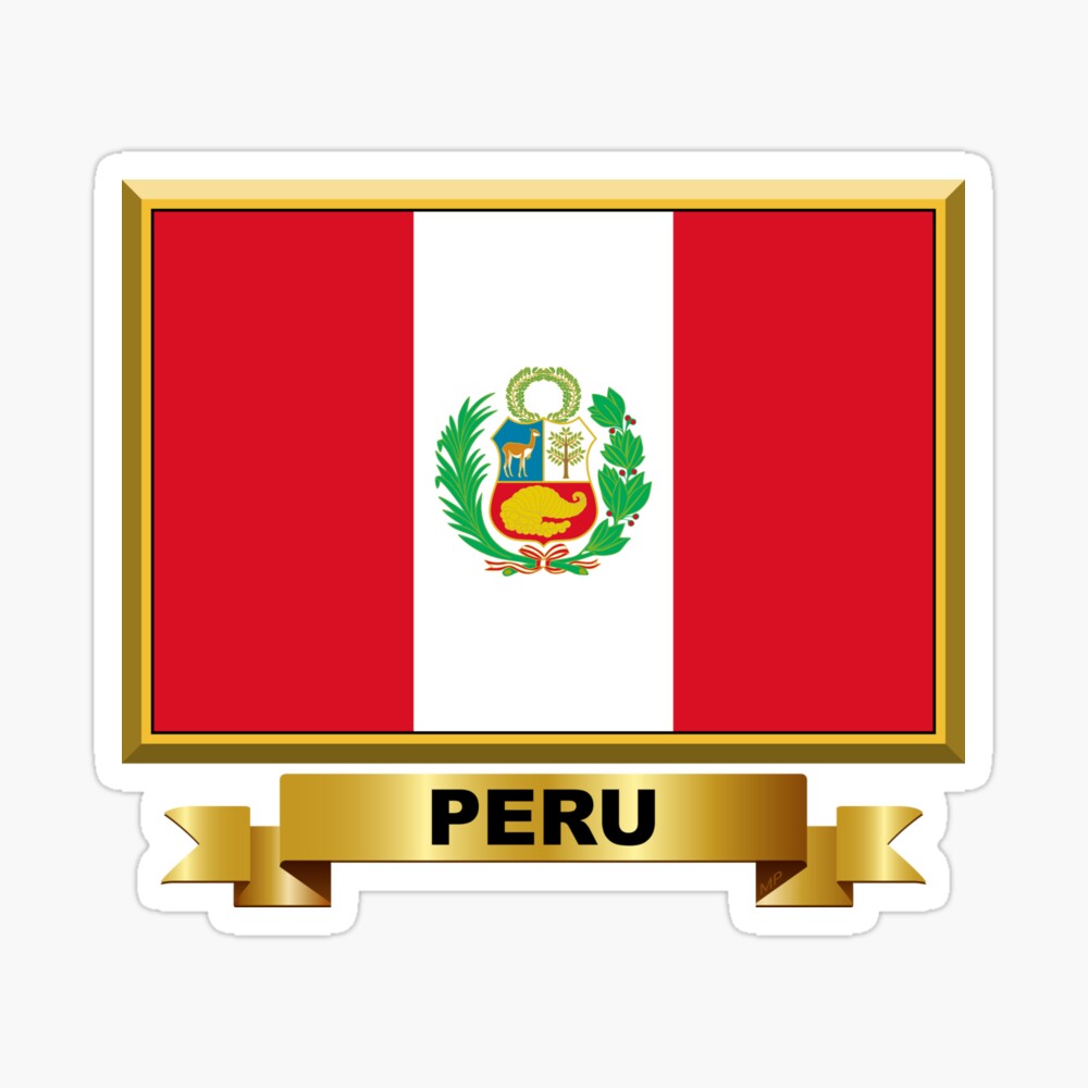 Vinyl Sticker-Decal x1+2 BONUS PERU Peruvian State Flag Naval Ensign 100mm 4" 