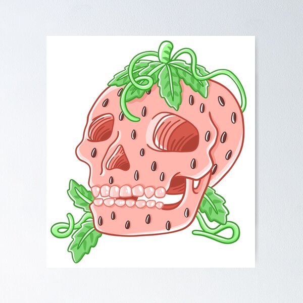 Item preview, Strawberry Skull designed and sold by LadybugDraws.
