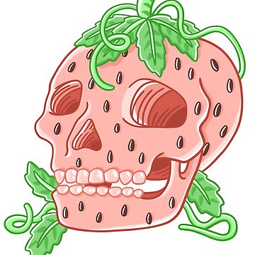 Artwork thumbnail, Strawberry Skull by LadybugDraws