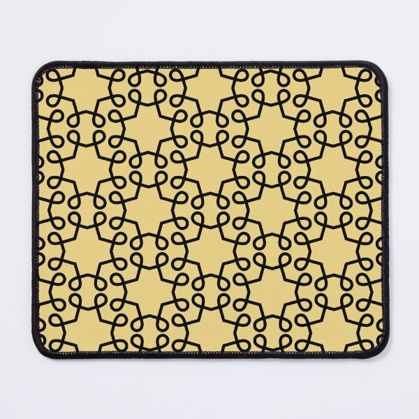 Item preview, Black and Yellow Geometric Swirl Shape Pattern Pairs DE 2022 Popular Color Gatsby Glitter DET496 designed and sold by ColorOfTheYears.