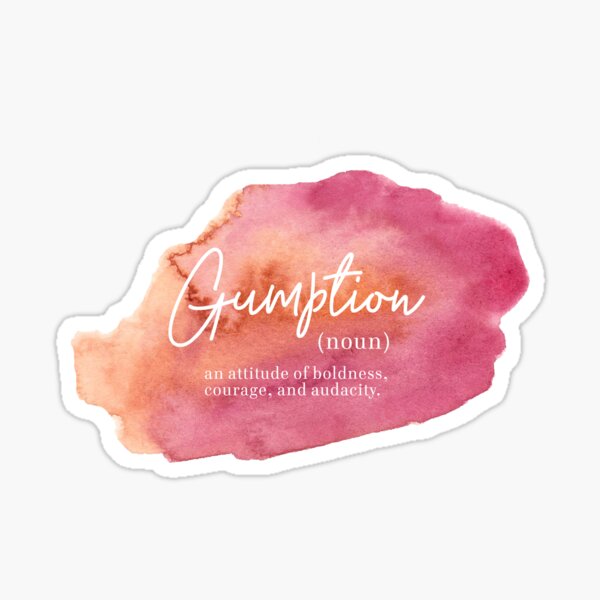 Item preview, Gumption Definition - Word Nerd - White Lettering Watercolor designed and sold by Kit Cronk.