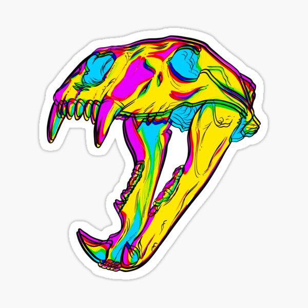 CMYK Bear Skull Sticker
