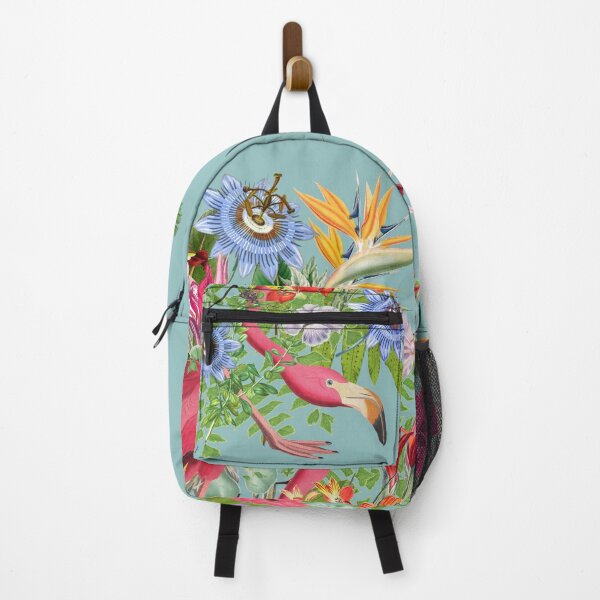 Item preview, Ornate Pink Flamingo And Beautiful Decorative Cascading Tropical Flowers designed and sold by TrulyEpoque.
