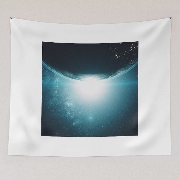 Item preview, Earth From Outer Space Night To Day Transition. Blue And Space Aesthetic Novelty Design designed and sold by Silver Medal.