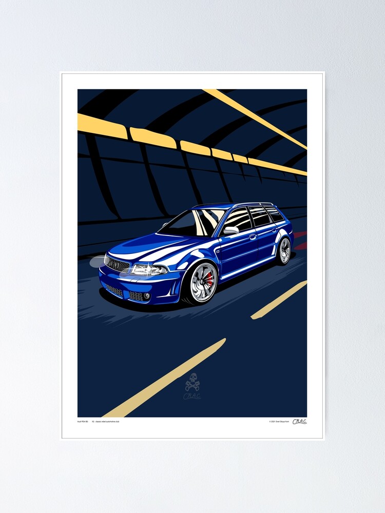 VW Passat B5 3BG White' Poster, picture, metal print, paint by  POWERDRAWINGS