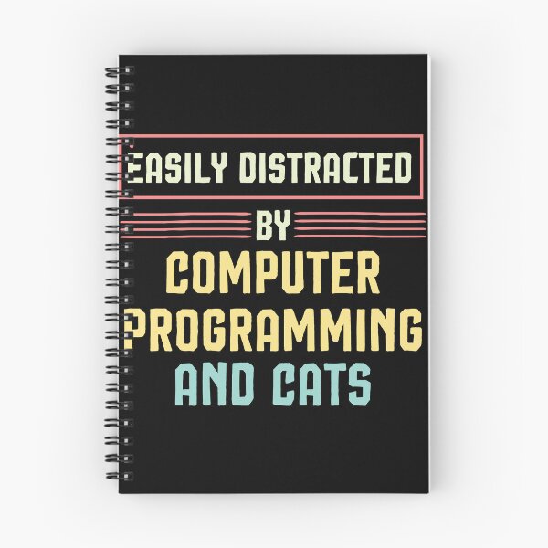 Item preview, Easily Distracted By Computer Programming And Cats ,Programmer Gift designed and sold by Noussairox.