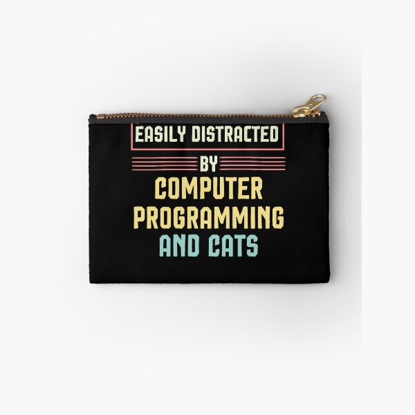 Item preview, Easily Distracted By Computer Programming And Cats ,Programmer Gift designed and sold by Noussairox.